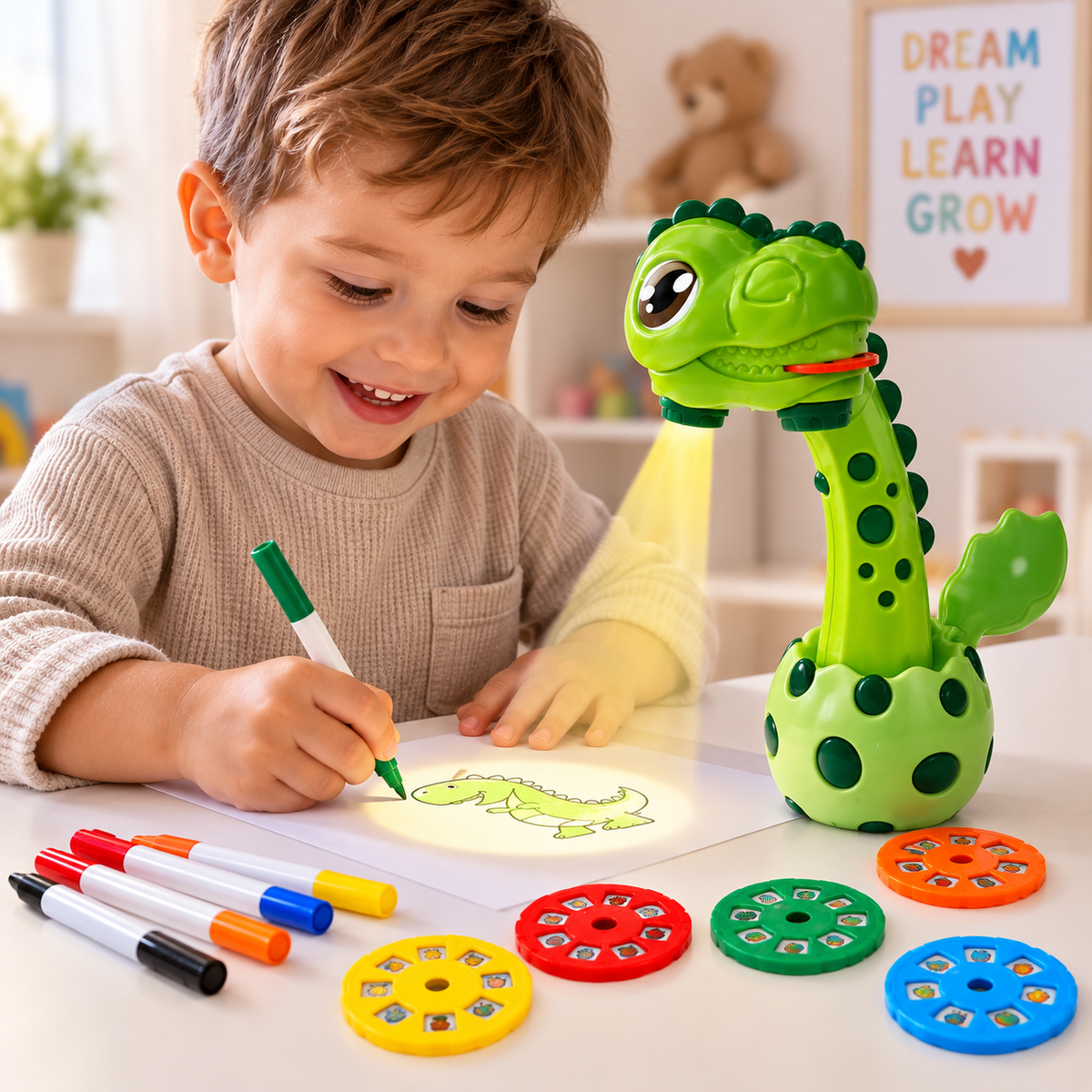 π¦π¨ Dinosaur Projection Painting Learning World