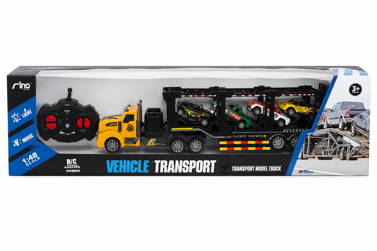 ๐๐๏ธ RC VEHICLE TRANSPORT TRUCK + 4 CARS ๐๏ธ๐