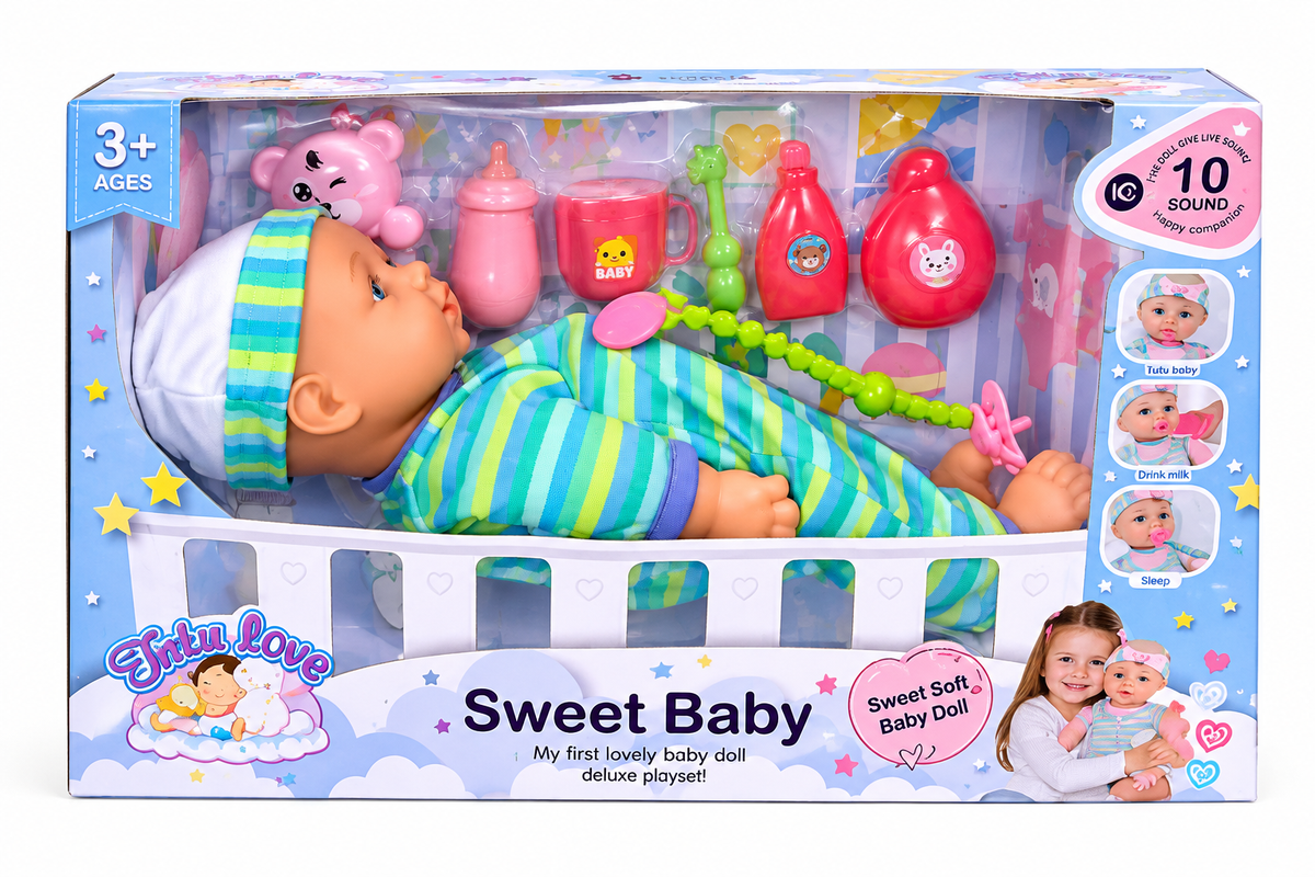 πΆπ Sweet Baby Interactive Doll β 10 Sounds & Baby-Care Fun!