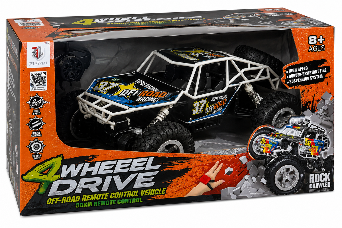 4-Wheel Drive Rock Crawler RC Car , With Shock Absorber and Rubber Tires🏎️💨