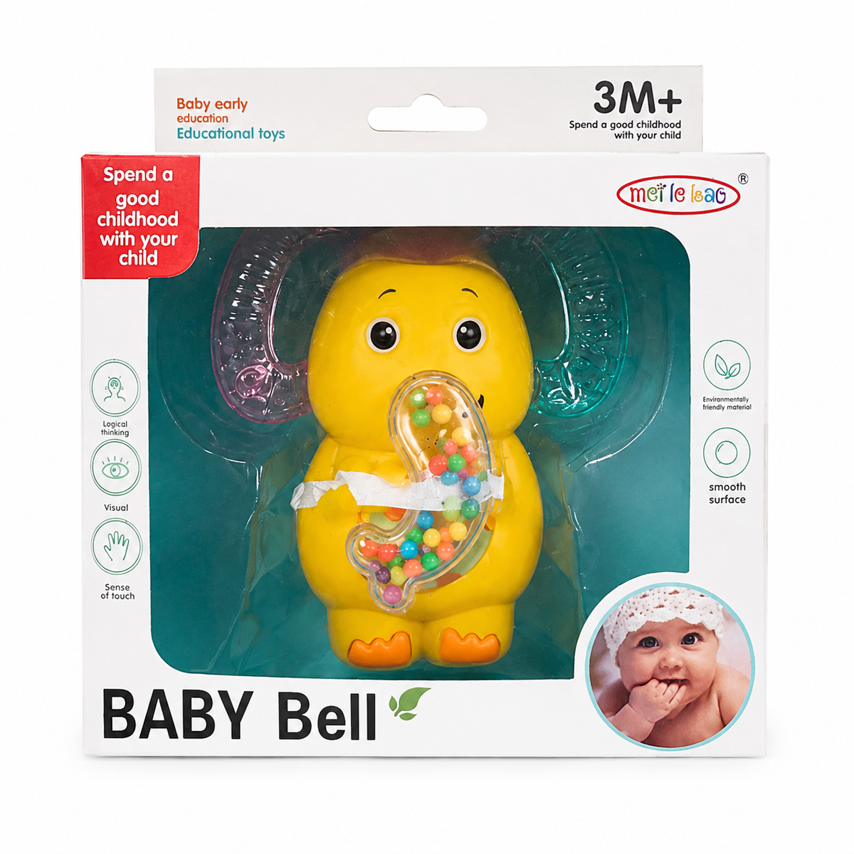 🐥🌈 Baby Bell Sensory Rattle Toy
