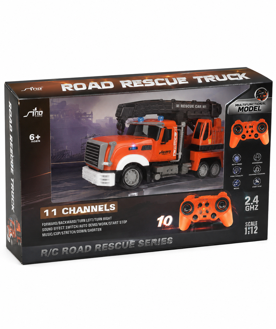 🚨 RC ROAD RESCUE TRUCK – 11 CHANNEL REMOTE CONTROL- 10KMS/H 🚨