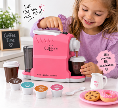 ☕💕 Mini Coffee Machine Play Set – Little Barista Fun!