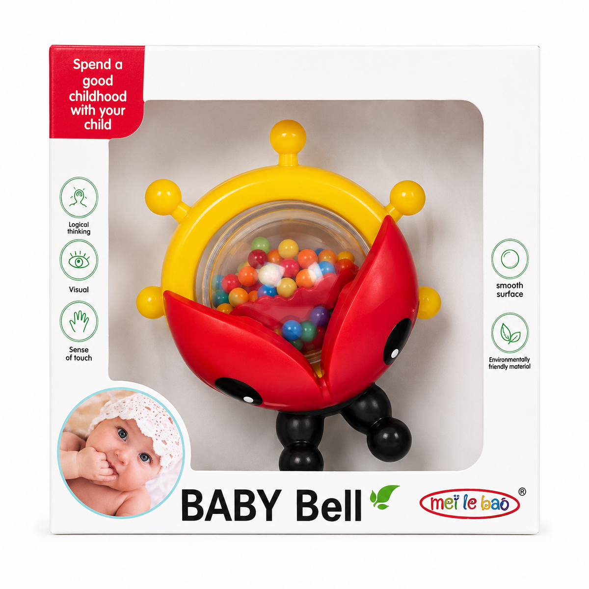 🐞🌈 Baby Bell Sensory Rattle