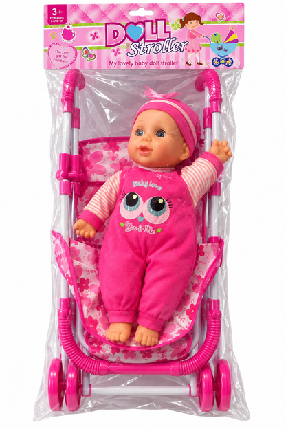 Baby Doll & Stroller Play Set