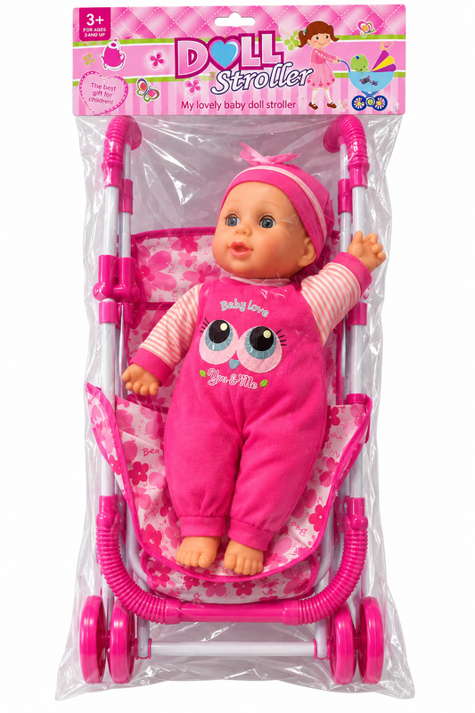 Baby Doll & Stroller Play Set