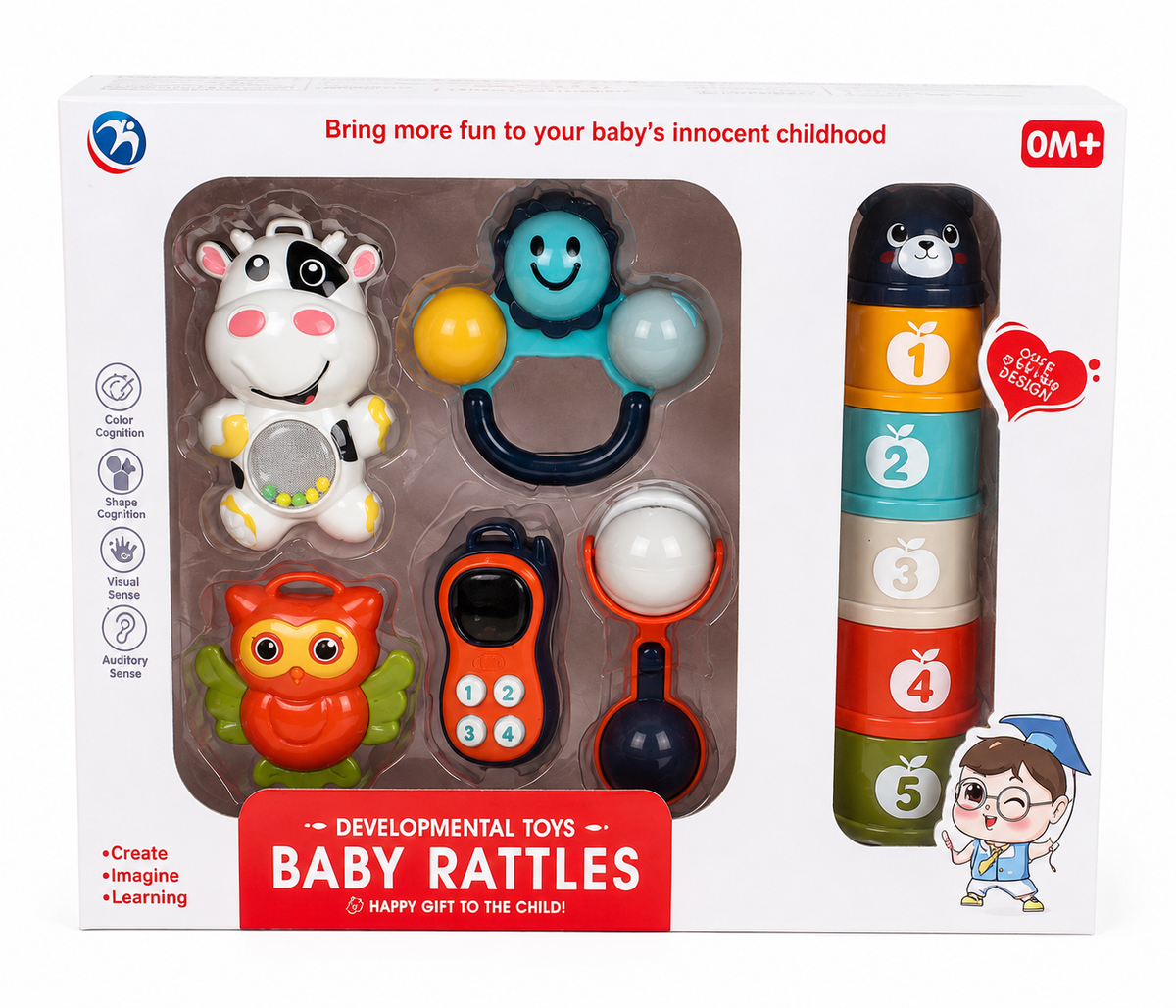 👶🌈 Baby Developmental Rattle & Learning Set