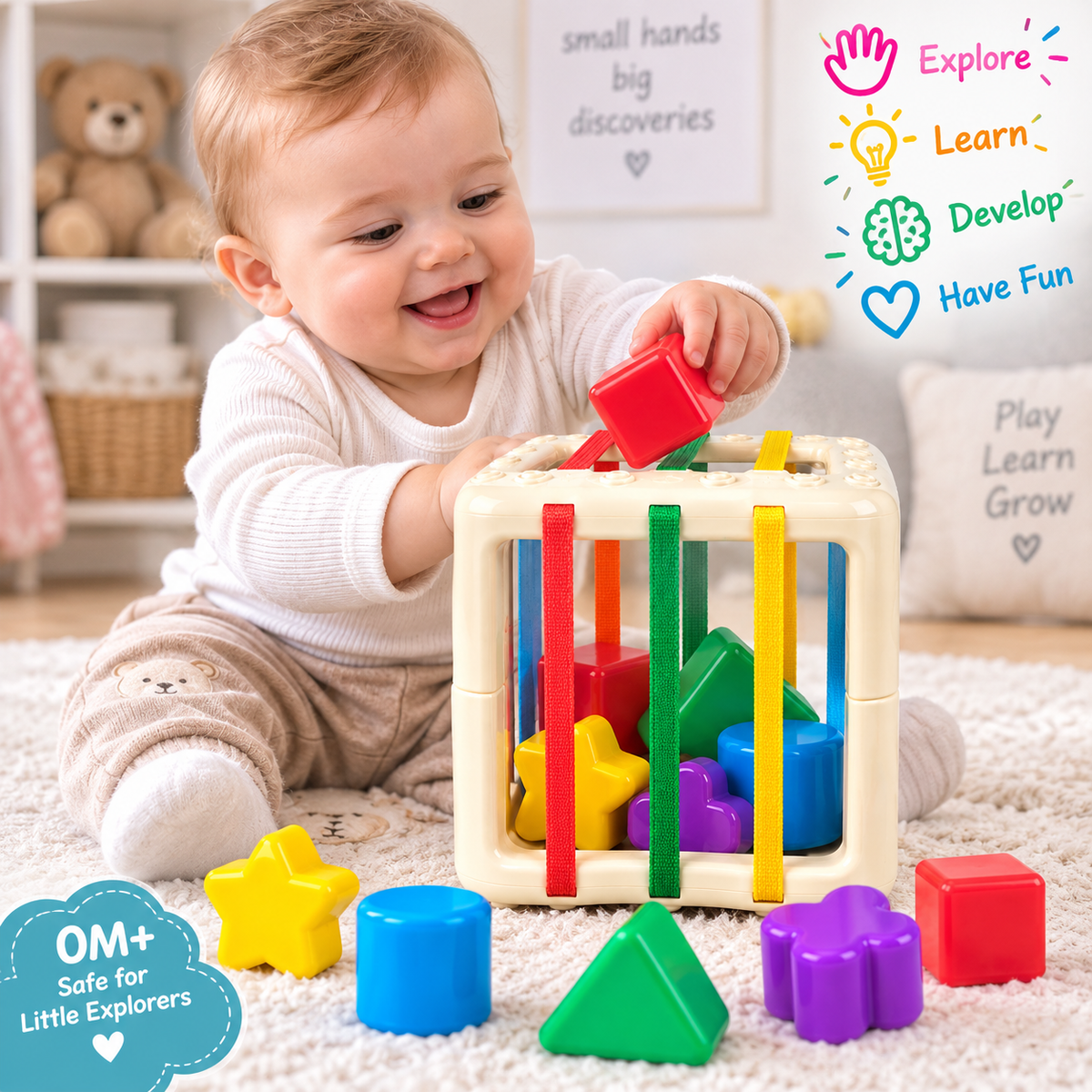 🌈👶 Baby Shape Discovery Box – Little Hands, Big Learning!