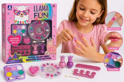 💖✨ LLAMA FUN GLAM MAKEUP & NAIL SET ✨💅