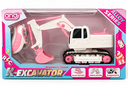 Pink Remote Control Excavator – Dig, Scoop & Play