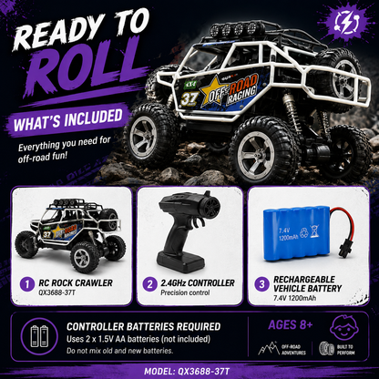 4-Wheel Drive Rock Crawler RC Car , With Shock Absorber and Rubber Tires🏎️💨
