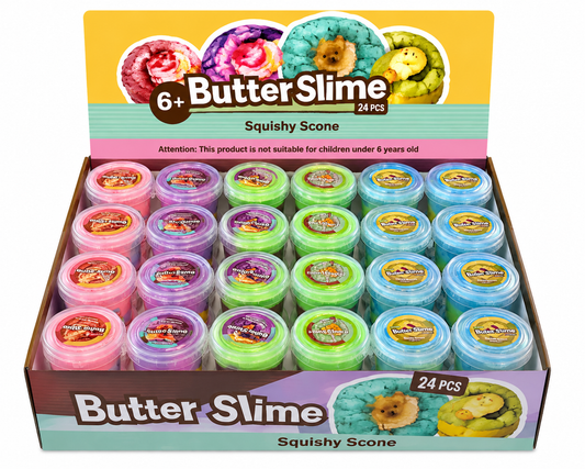 🌈 BUTTER SLIME BULK BOX – 24 PIECES 🧈✨