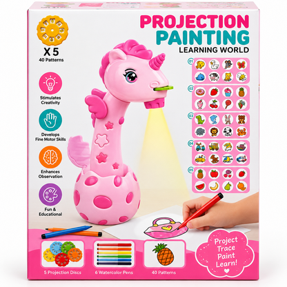 🦄🎨 Projection Painting Learning World – Trace, Draw & Create!