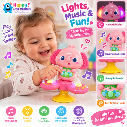 Musical Light-Up Suction Cup Elephant Toy