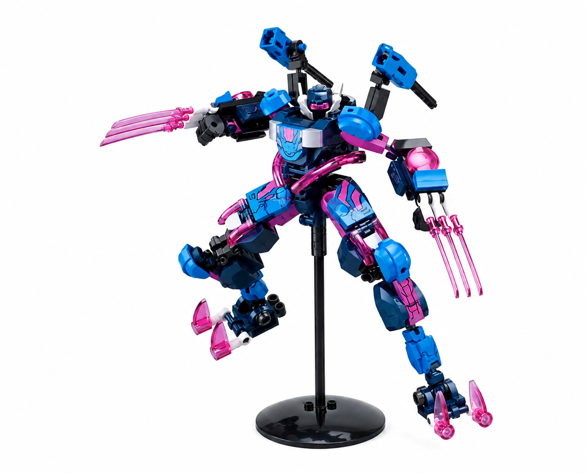 Bring Your Own Futuristic Creation To Life -Robot Build With Titanium Silver Coating – 240 Pieces 🤖