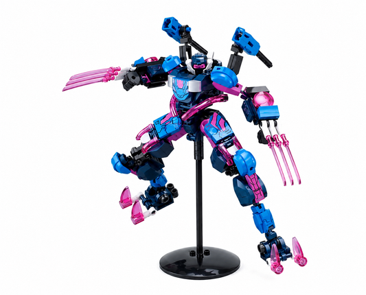 Bring Your Own Futuristic Creation To Life -Robot Build With Titanium Silver Coating – 240 Pieces 🤖