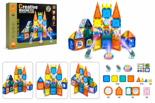 Creative Magnetic Castle Light – 76 Pieces 🏰✨